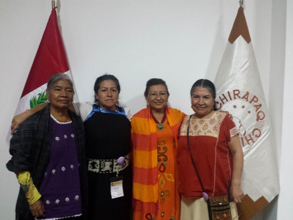Con lideresas indígenas de Mexico, Venezuela y Perú.